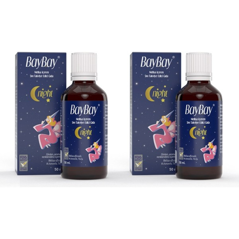 Baybay Night Damla 50 ml 2 Adet Baybay Night Damla 50 ml 2 - Beyaz - Eflatun - 1 Yaş ve Üzeri Emzik Fiyatı