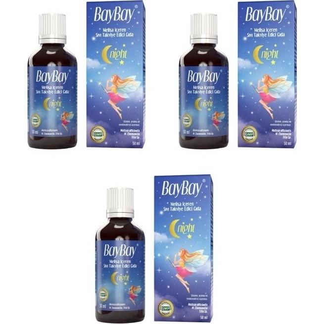 Baybay Night Damla Sıvı Takviye Edici Gıda 50 ml x 3 - Aromasız Melisa, Ihlamur ve Papatya Ekstraktı İçeren Türkiye Menşeli Ürün Diğer Fiyatı