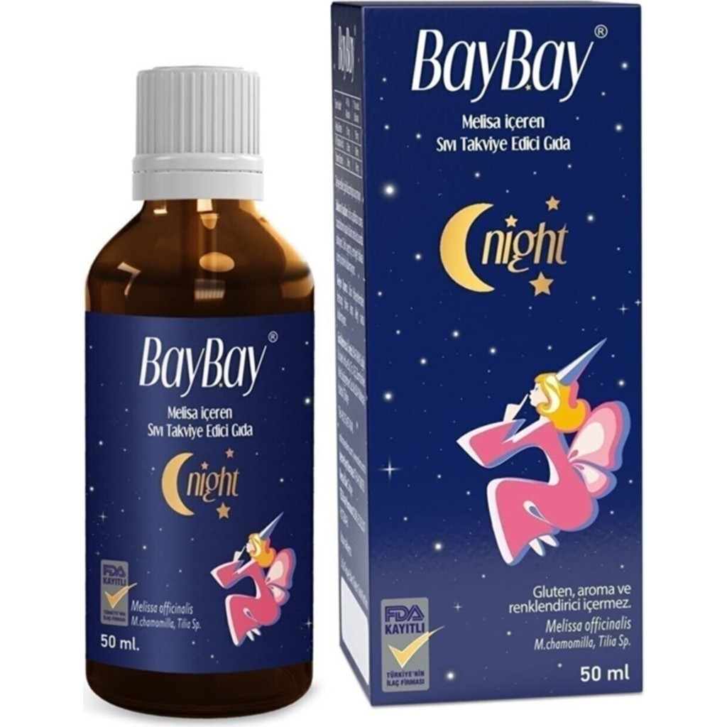 Baybay Night Uyku Problemi Olan Çocuk ve Yetişkinler Için Melisa ve Papatya Özlü Damla 50 ml Diğer Fiyatı