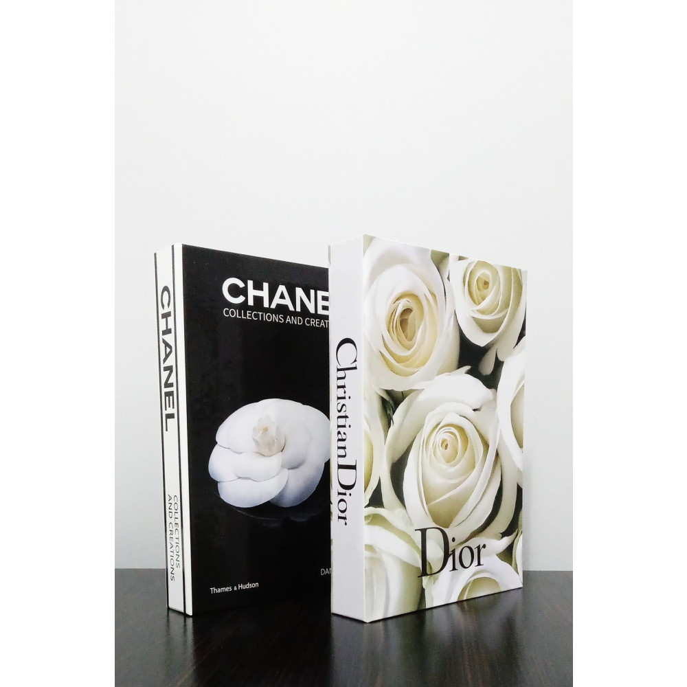 BayCazip 2li Dekoratif Kitap Kutu Görünümlü Chanel Siyah Gül & Dior Beyaz Gül Temalı Ev & Dekorasyon Aksesuarları Fiyatı