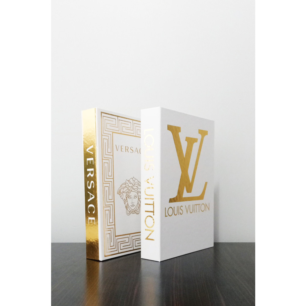 BayCazip 2li Dekoratif Kitap Kutu Görünümlü Versace Yaldız & Louis Vuitton Beyaz Yaldız Temalı Ev & Dekorasyon Aksesuarları Fiyatı