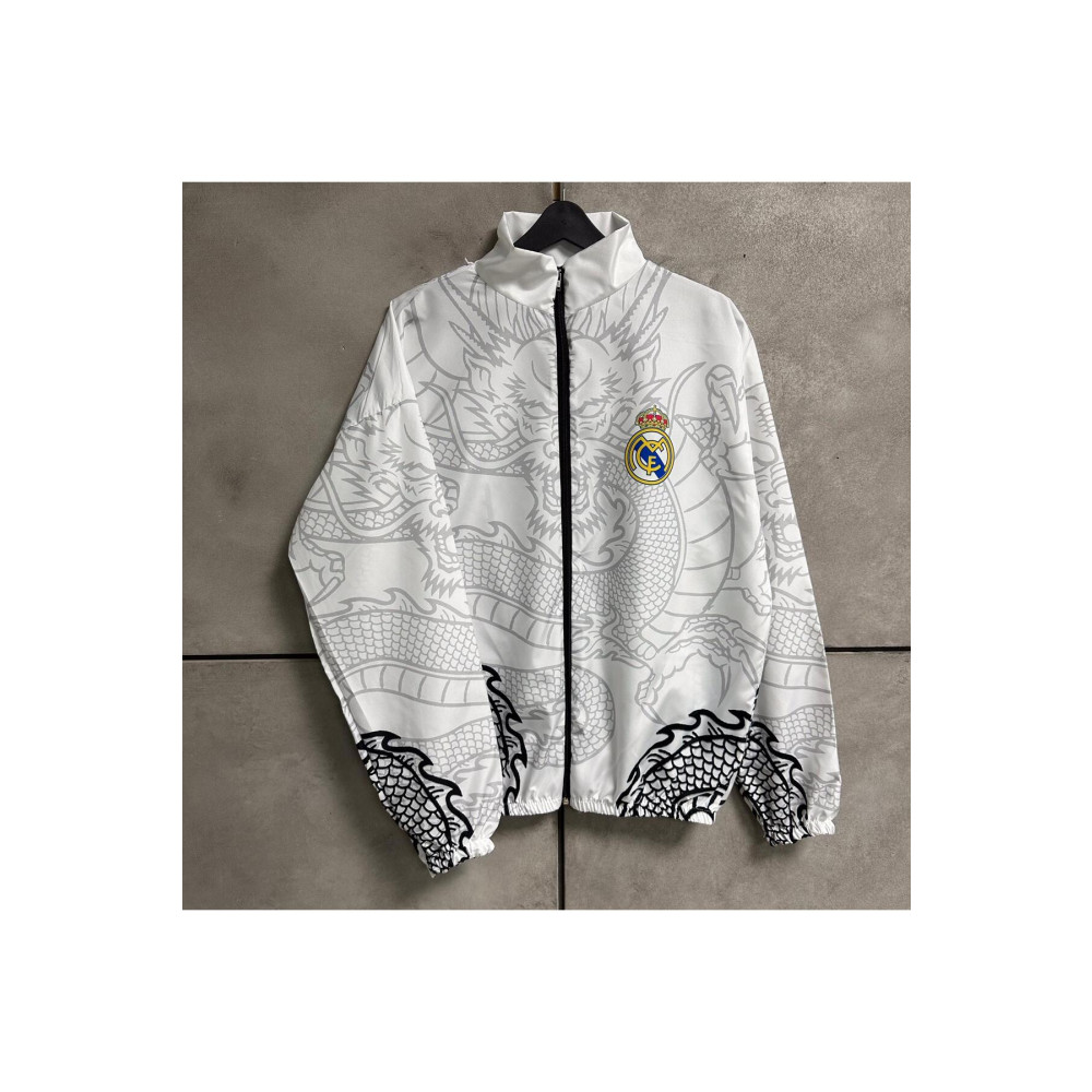 Baycombine35 Unisex Beyaz Real Madrid Fc Desenli Yağmurluk L Beden Kadın Yağmurluk Fiyatı