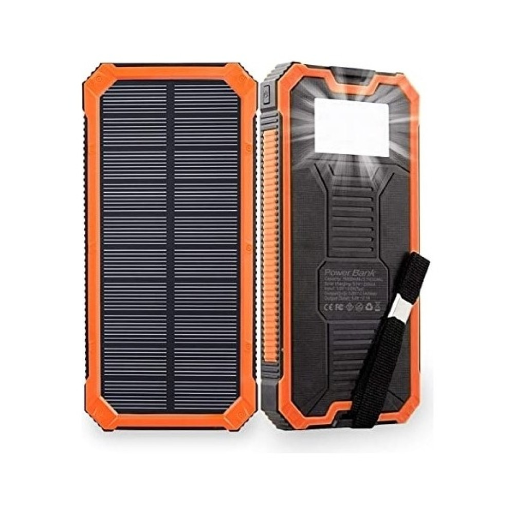 Bayindirelektronik Yeni Versiyon 18.000 Mah Solar Güneş Enerjili Taşınabilir Şarj Powerbank - Siyah - Turuncu Taşınabilir Şarj Cihazı - Powerbank Fiyatı
