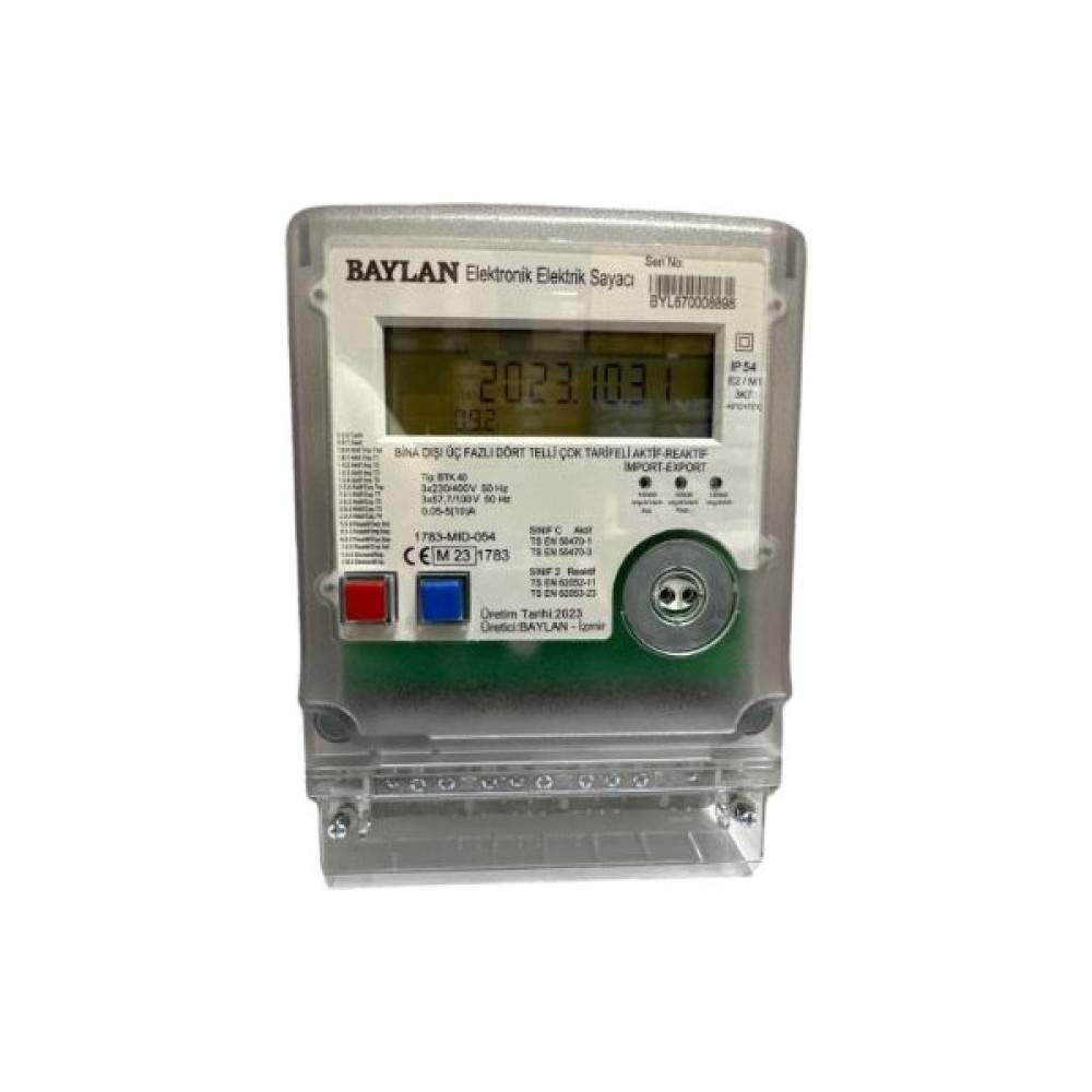 Baylan Btk 40 Çift Yönlü X/5 Aktif-Reaktif Kombi Elektronik Elektrik Sayacı - 5 A Yedek Parça - Elektrikli El Aletleri Fiyatı