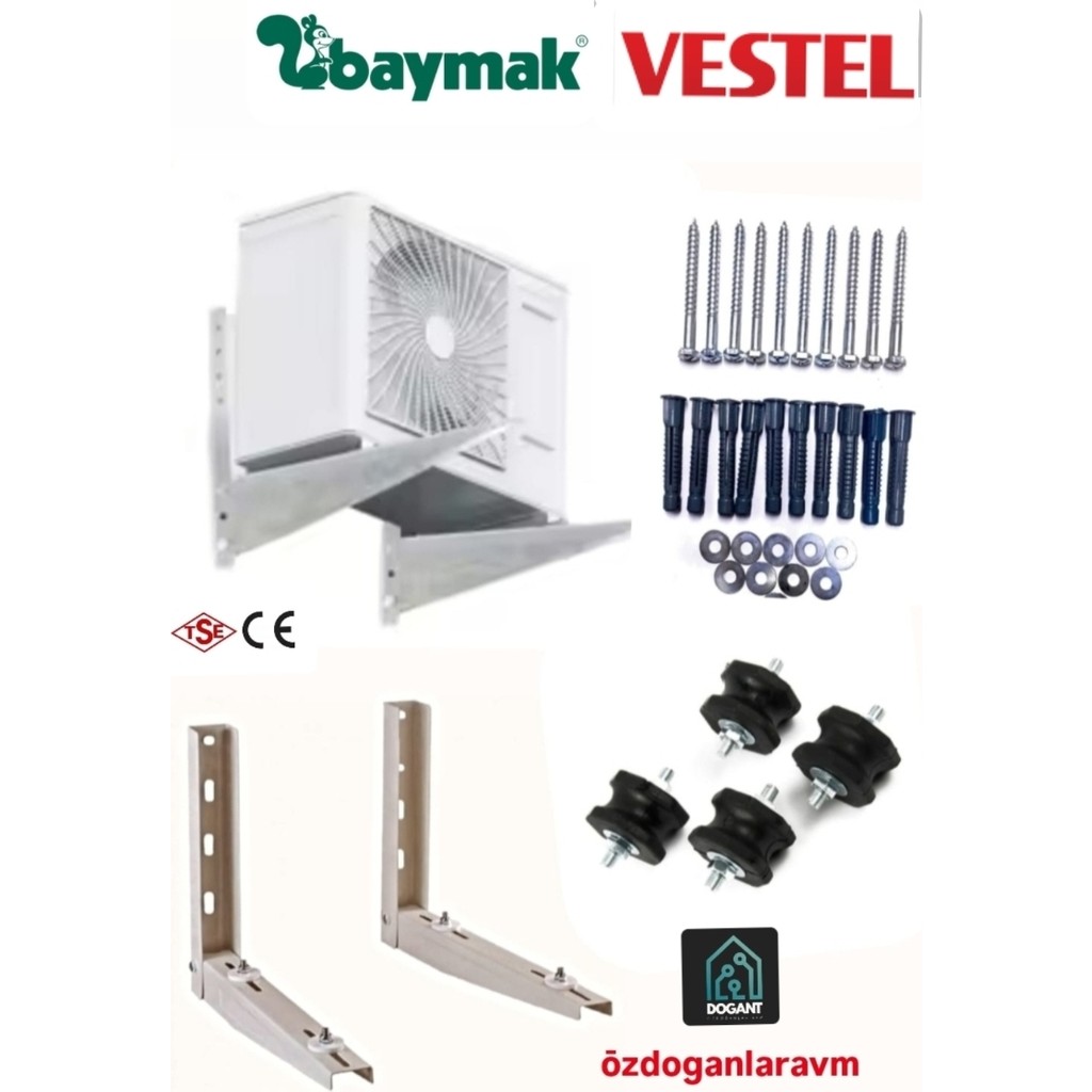 Baymak Vestel Iklimsa Klima Dış Ünite Montaj Konsol Takımı Ayak +Titreşim Takozu +Vida Dubel Klimalar Fiyatı