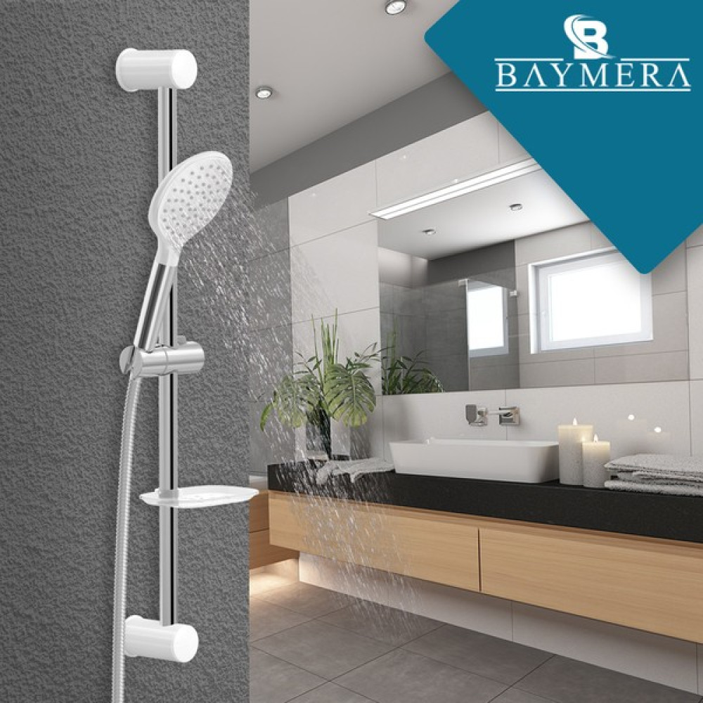 Baymera  Deluxe Chrome White Sürgülü Duş Seti VLTM-6200 Duş Seti Fiyatı