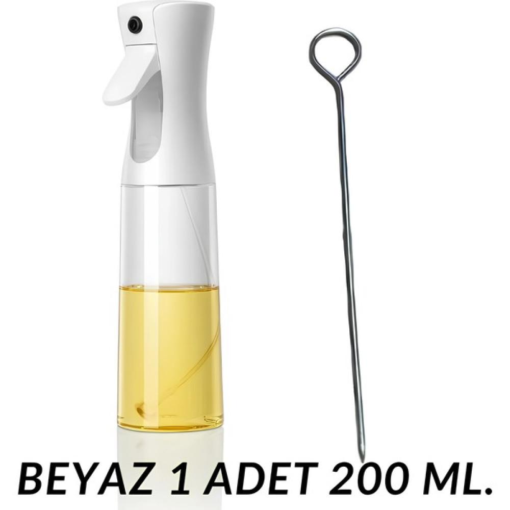 Bayrak Global (Yb1-B) Beyaz Sprey Cam Yağdanlık Sirkelik, Fısfıs Yağdanlık, Sirke, Airfryer, Zeytinyağı, Limon Için,airfrey Şiş Teli - Renkli - 202 ml Mutfak Gereçleri Fiyatı