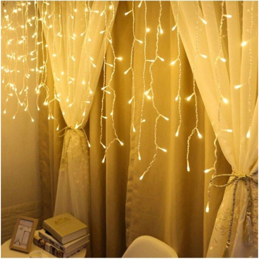 Bayram 8 Fonksiyonlu 16 Saçaklı Perde LED 3 x 1 (Günışığı) & Yılbaşı Led&süsü Led Aydınlatmalar Fiyatı