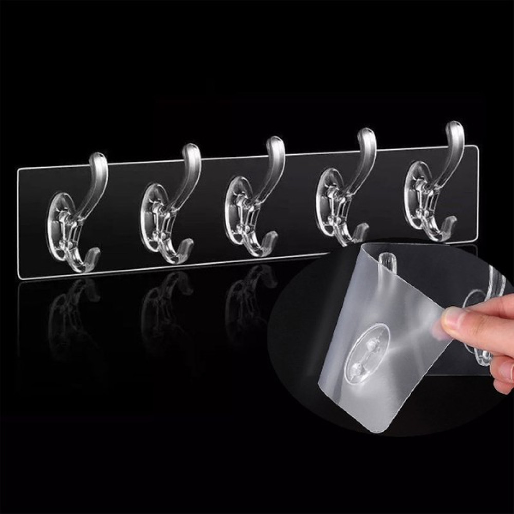 Baysa 5li Şeffaf Yapışkanlı Askılık - Beyaz Banyo Askılık Fiyatı