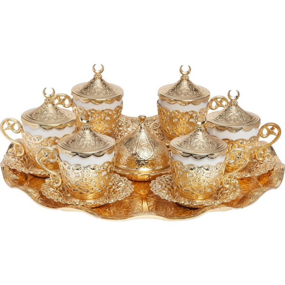 Bazaar 4 Osmanlı Motifli Nescafe Fincan Seti 6 Kişilik Sarı Fincan / Bardak / Kahve Takımı Fiyatı