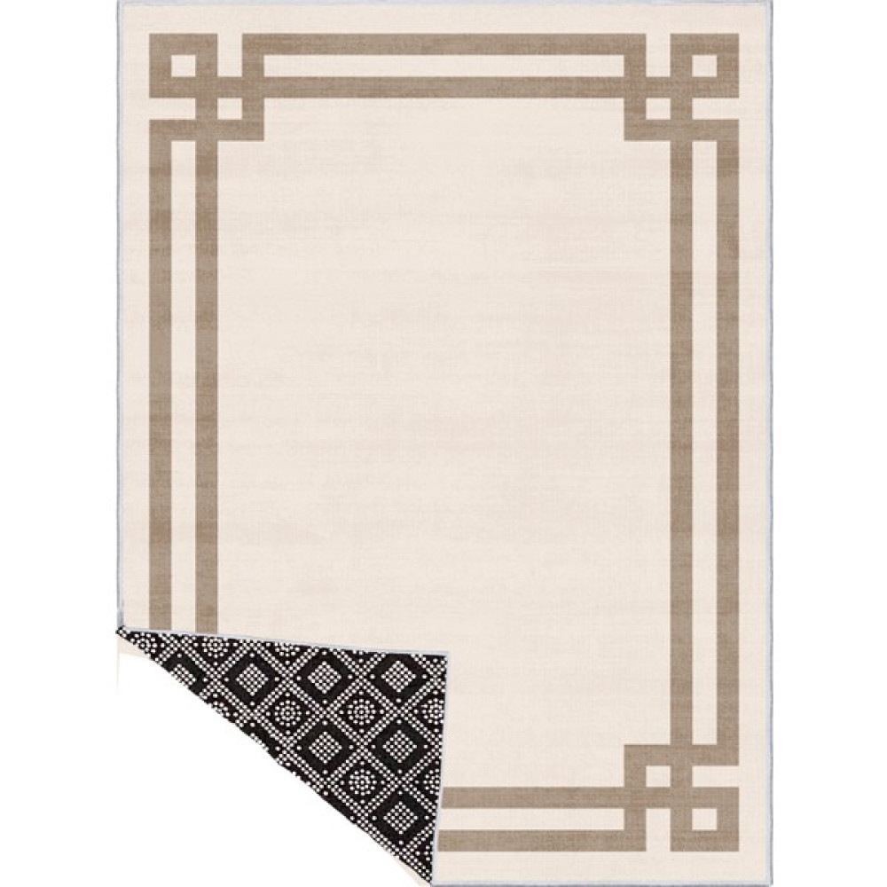 Bazaar Forum Bazaarforum Makinada Yıkanan Leke Tutmaz Kolay Temizlenir Siyah Dot Kaymaz Taban Modern Halı - 120 x 180 cm - Krem Salon Halısı Fiyatı