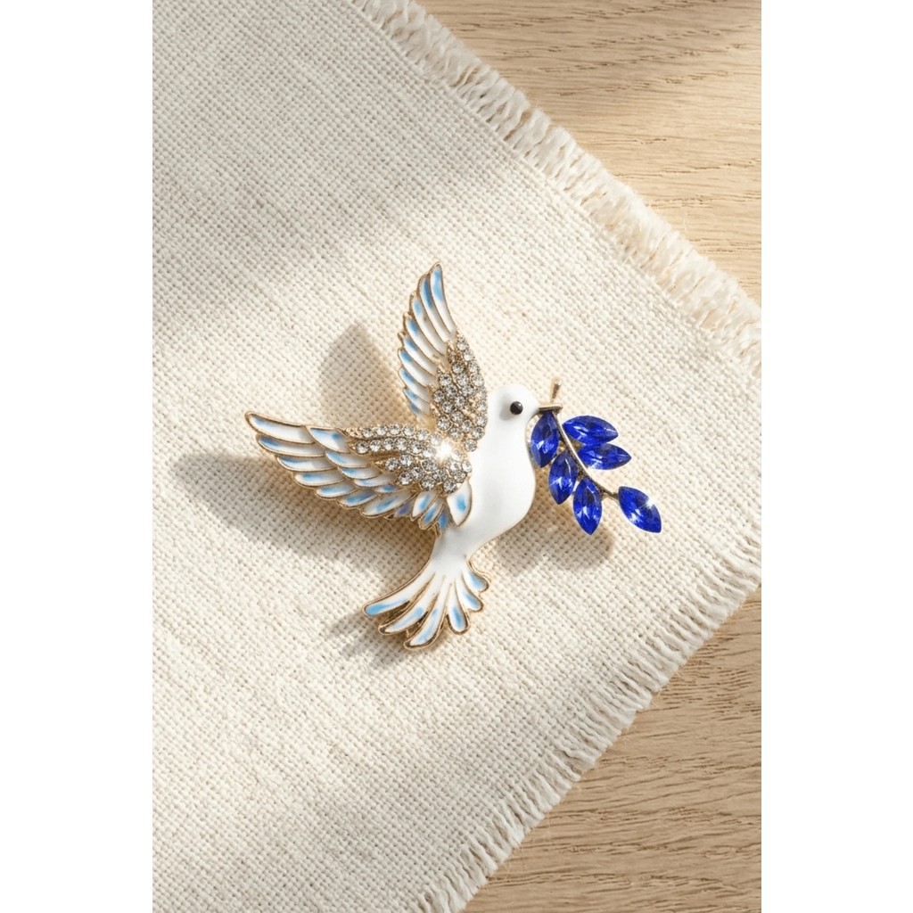BB Bi Butik Shop Zeytin Dalı Tutan Barış Güvercini Broş - 0 Diğer Fiyatı