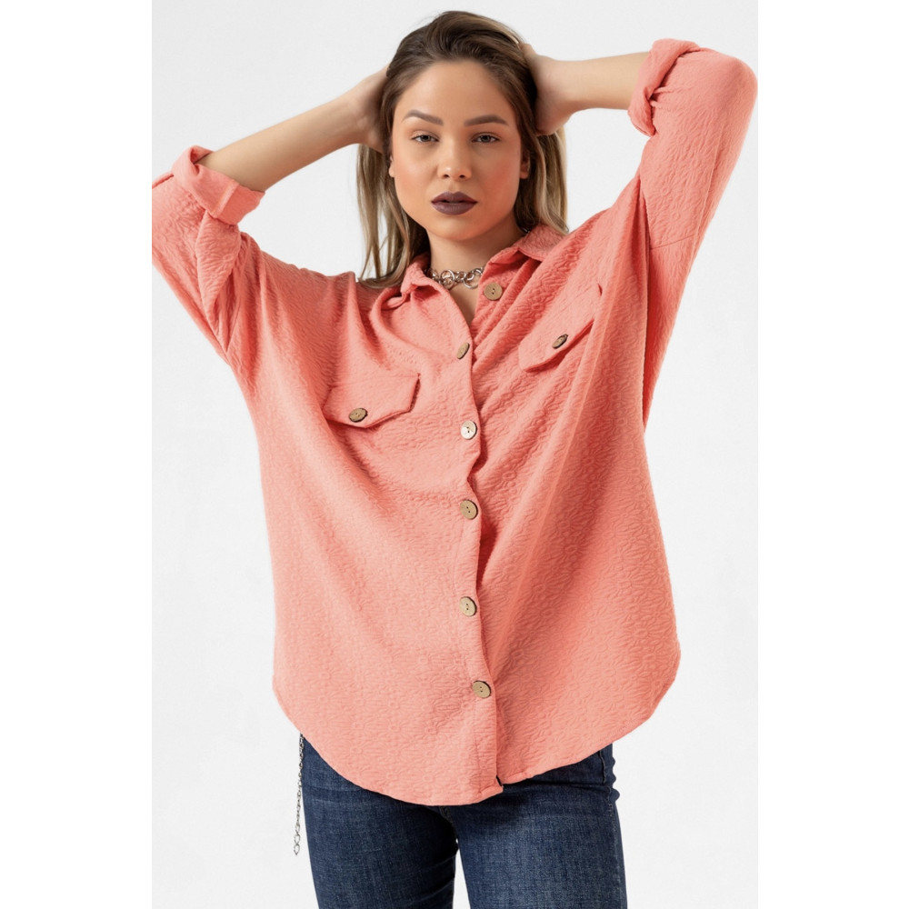 bb butik basic Kışlık Oversize Kapitone Jakarlı Gömlek Ceket Standart Beden Kadın Gömlek Fiyatı