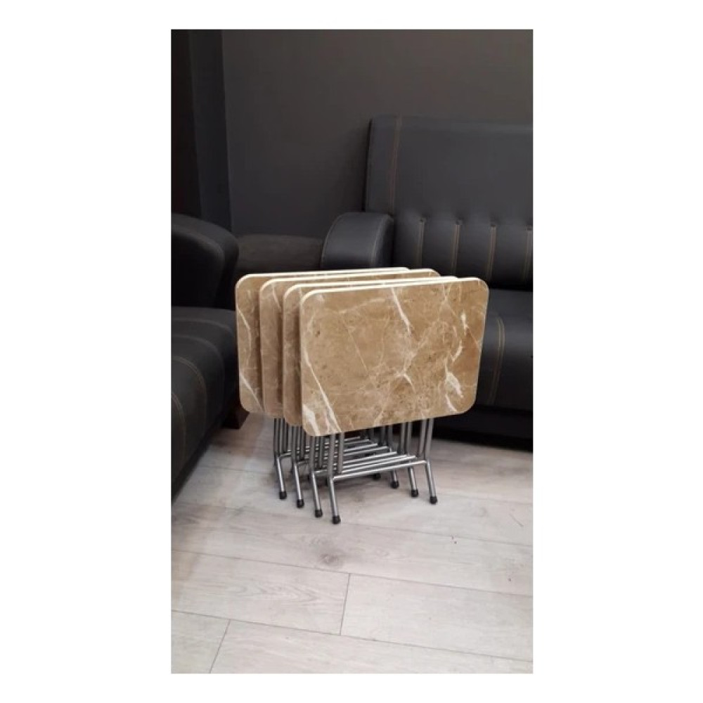 B&B HOME STYLE B&b Home Mermer Desenli Serbest Zigon Sehpa 4'lü - KAHVERENGİ Zigon Sehpa Fiyatı