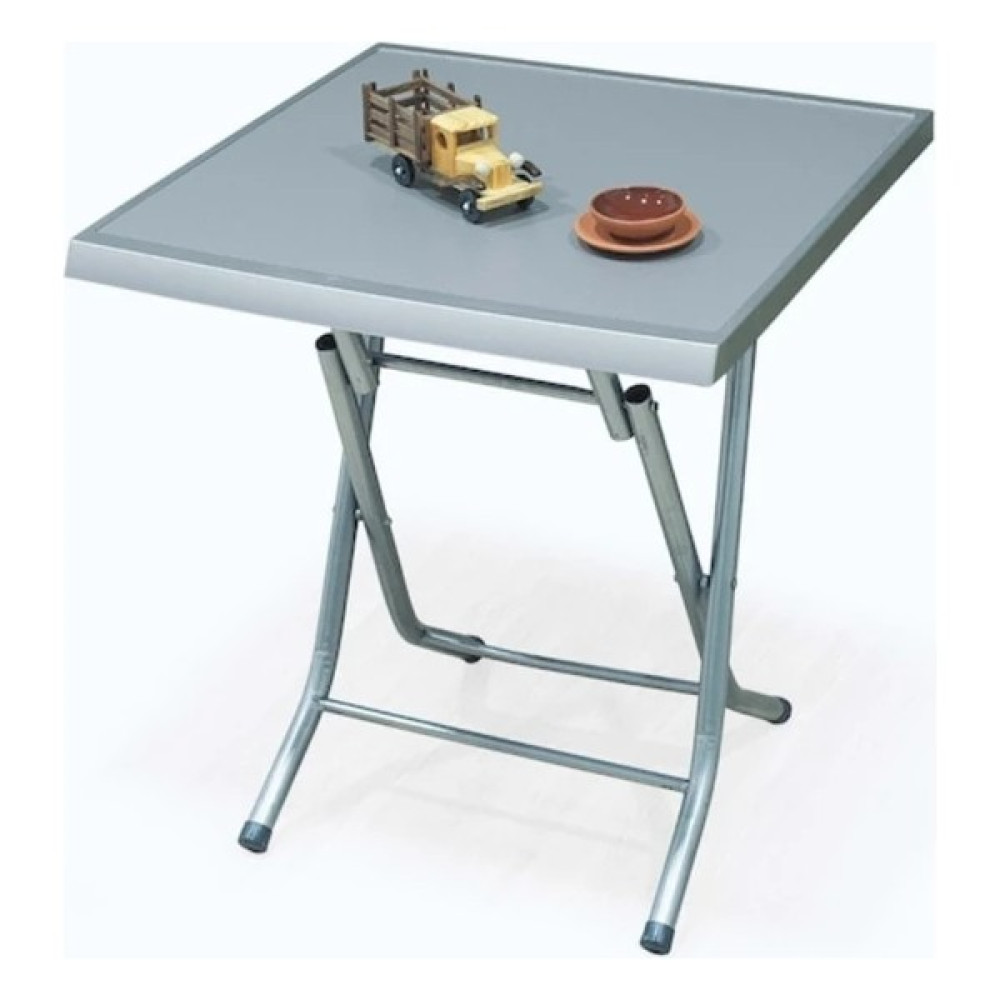 B&B HOME STYLE Katlanabilir Plastik Masa Metal Ayaklı 60X60 cm Gri Kamp & Piknik Masası Fiyatı