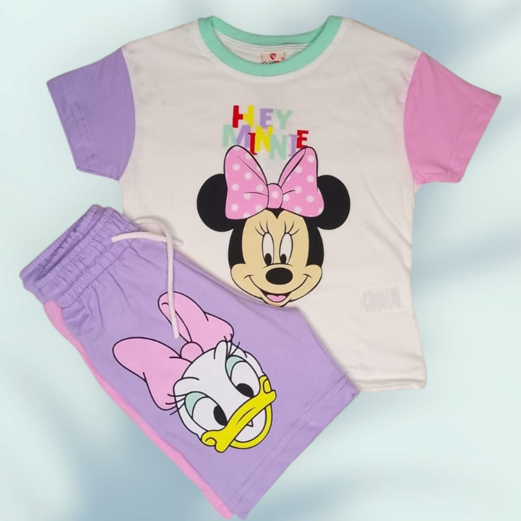 BB Kids %100 Pamuk Kız Bebek Karakterli Tişört + Şort Takım - Yazlık, 9 ay Giyim & İç Giyim Fiyatı