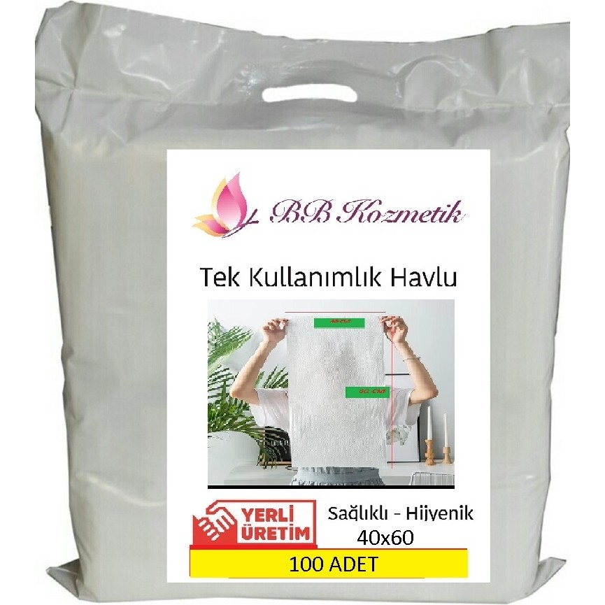 BB Kozmetik 100 Adet Tek Kullanımlık Havlu 40x60 Cm Kokusuz Düz Dokulu Hijyenik - Beyaz Evcil Hayvan Ürünleri Fiyatı