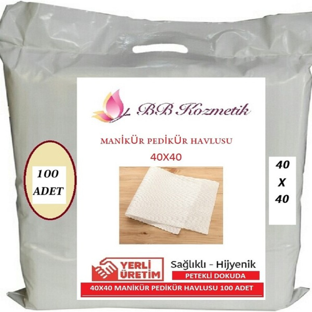 BB Kozmetik Tek Kullanımlık Temizlık Hijyen Manıkur Pedıkur HAVLUSU(40X40) 100 Adet - Beyaz Kağıt Havlu Fiyatı