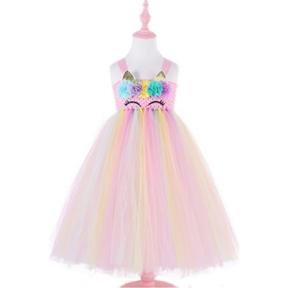 Bba New Trend Kız Çocuk Pembe Unicorn Tütü Elbise Unicorn Kostüm Özel Tasarım Astarsız Hayal Tül Kız Çocuk Elbise Fiyatı