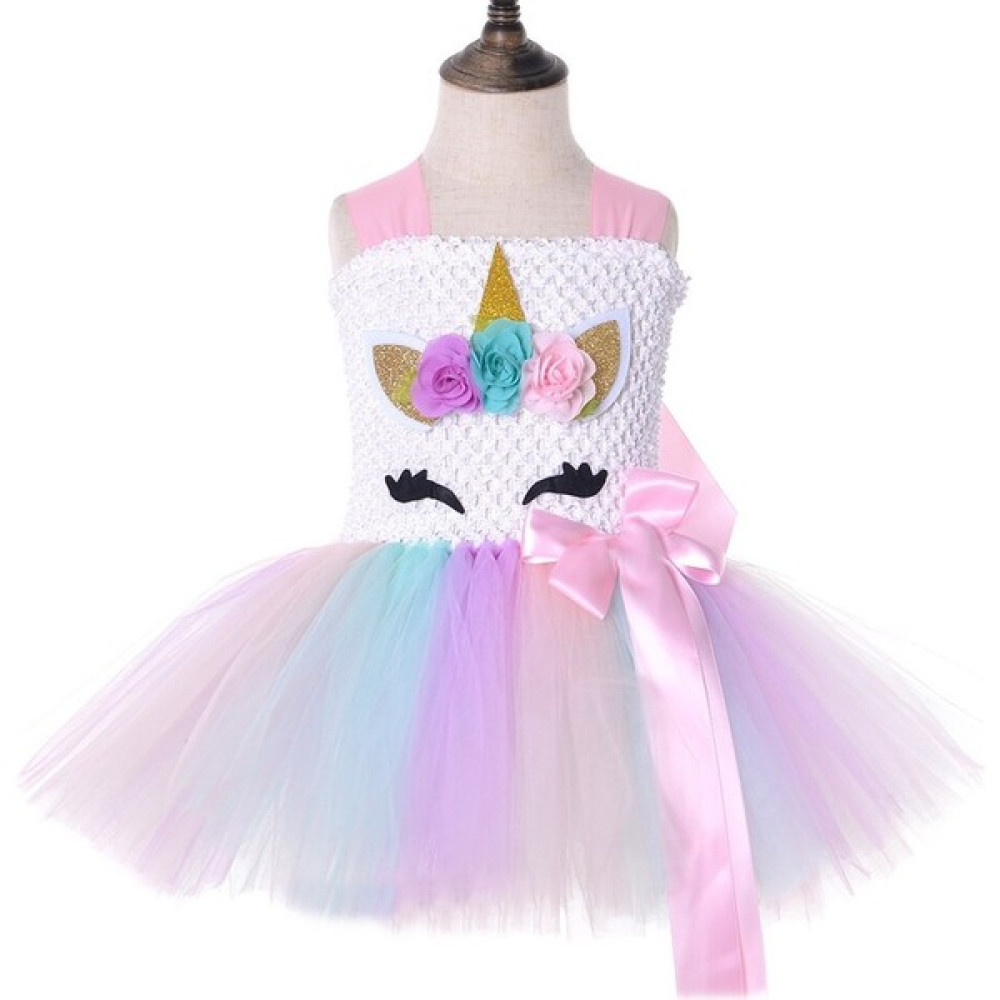 Bba New Trend Unicorn Tütü Doğum Günü Elbise, Yaş Kabarık Elbise Diz Altı Unicorn Elbise Kız Çocuk Elbise Fiyatı