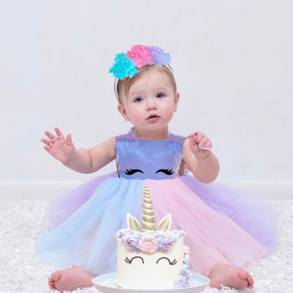 Bbays New Trend Saten Kız Bebek Elbise (Sırtı Açık)1-2 Yaş Doğum Günü Kostüm Kız Bebek Unicorn Elbise Kız Çocuk Elbise Fiyatı