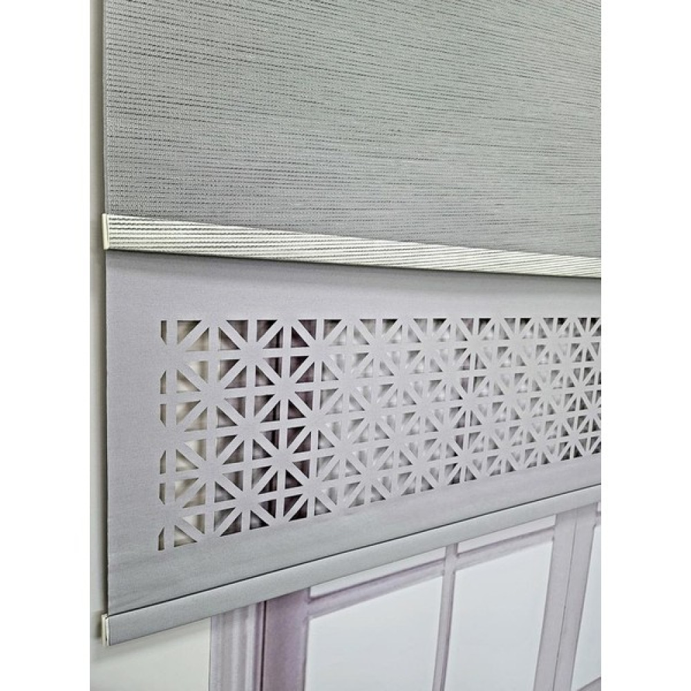 Bbb Çift Mekanizmalı Lazer Kesim Tül ve Stor Perde MLT1045 - Gri - 90 x 200 cm Stor Perde Fiyatı
