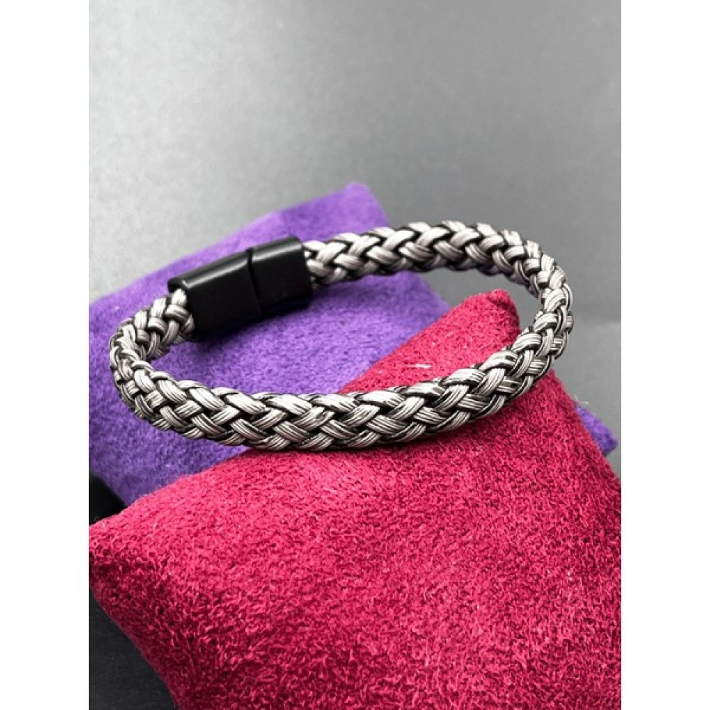 BCF Deri Örgü Gümüş Renk Manyetik Kilitli Bileklik - 20 Cm, 0.7 cm Kalınlık - DB02830.040625 Saat ve Bileklik Aksesuarı Fiyatı