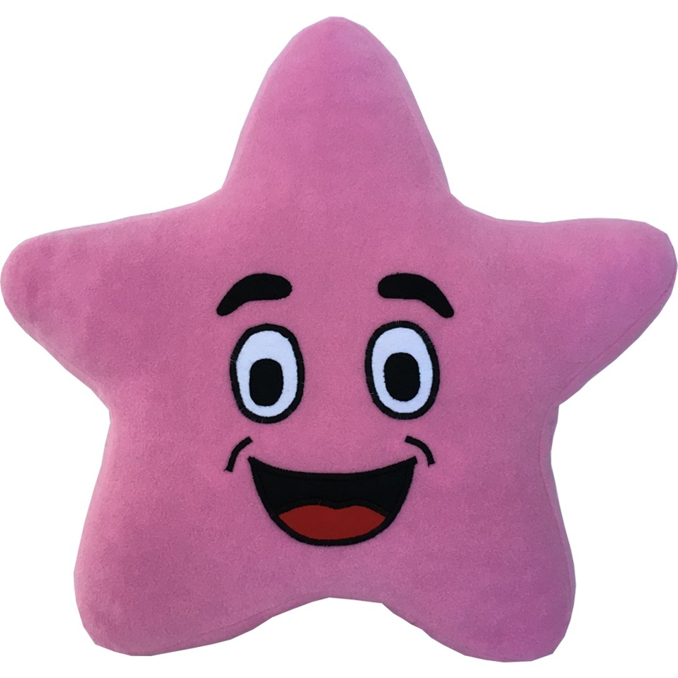 Bcoverart Sarı Yıldız Peluş Yastık - Pembe Mat Yastık Kılıfı Fiyatı