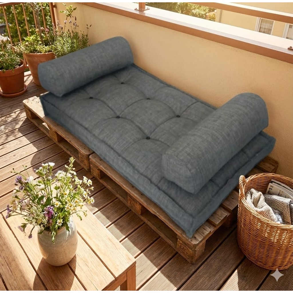 BDPHOME Yer Minderi Şeker Yastıklı - 120 x 60 cm - Açık Gri Yastık Kılıfı Fiyatı