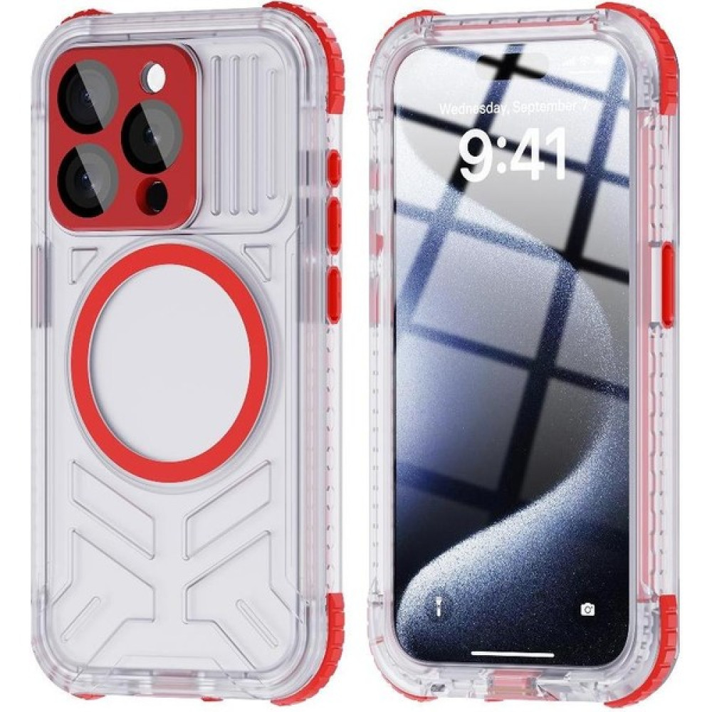 BDT Boutique Iphone 15 Pro Max Ekran Koruyucu IP68 Su Geçirmez Tam 12FT (Yurt Dışından) - Kırmızı Cep Telefonu Kılıfı Fiyatı