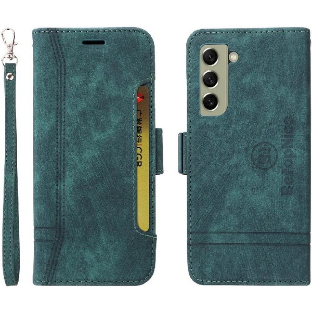 BDT Boutique Samsung Galaxy S21 Fe 5g Için Kılıf Cüzdan Kapak Çevirin Kart Yuvaları Tpu Deri (Yurt Dışından) - Yeşil Cep Telefonu Kılıfı Fiyatı