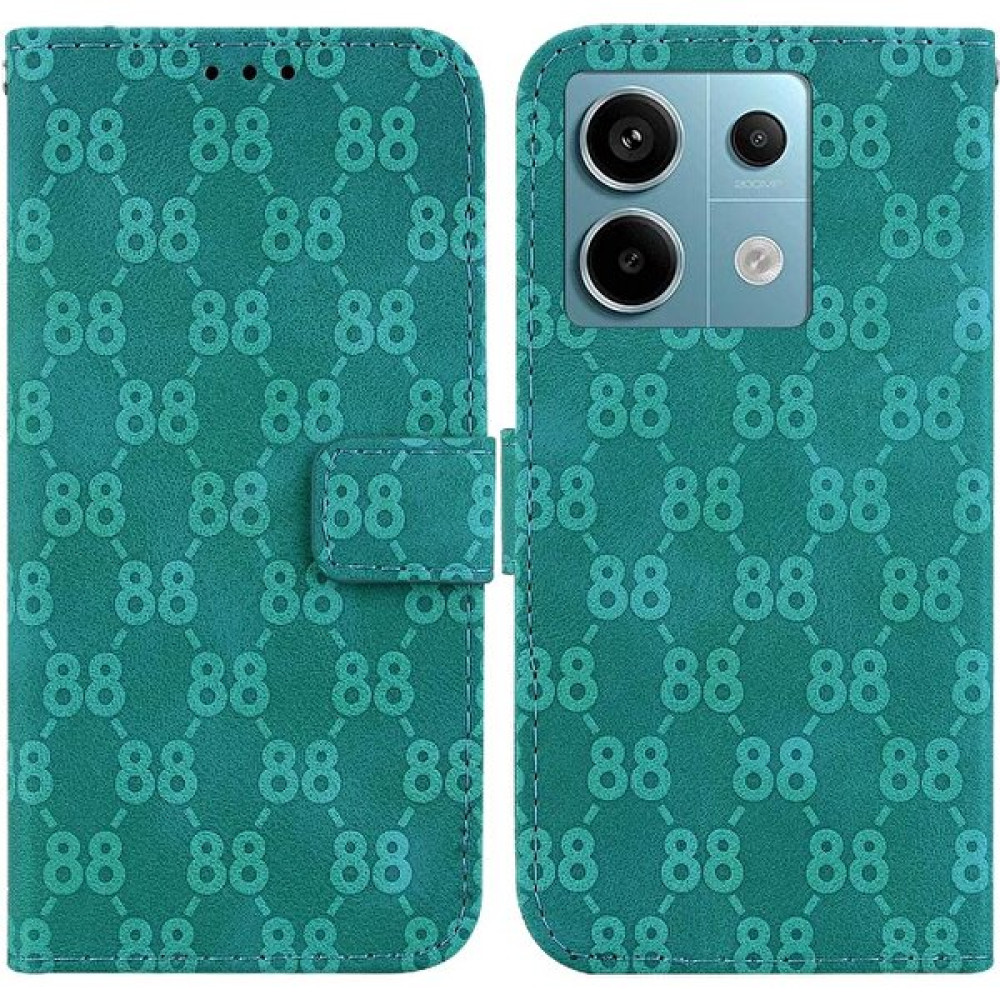 BDT Boutique Telefon Kılıfı Için Xiaomi Poco X6 Cüzdan Kapak Pu Deri Çift 8 Kabartmalı (Yurt Dışından) - Yeşil Cep Telefonu Kılıfı Fiyatı