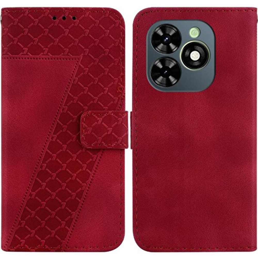 BDT Market - 9116 Infinix Sıcak 40I Kabartmalı Desen Kart Yuvası Fonksiyonu Flip Pu Için Telefon Kılıfı (Yurt Dışından) - Kırmızı - Hot 40i Cep Telefonu Kılıfı Fiyatı