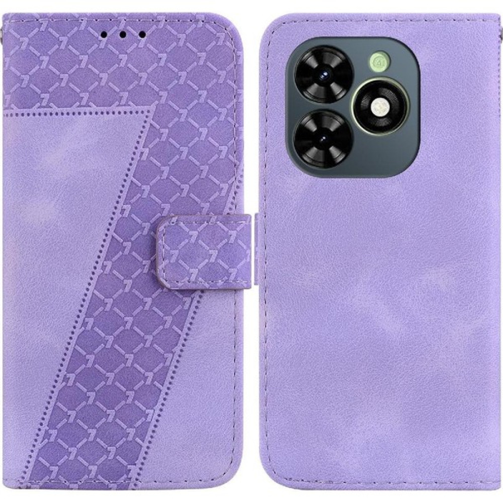 BDT Market - 9116 Infinix Sıcak 40I Kabartmalı Desen Kart Yuvası Fonksiyonu Flip Pu Için Telefon Kılıfı (Yurt Dışından) - Mor - Hot 40i Cep Telefonu Kılıfı Fiyatı