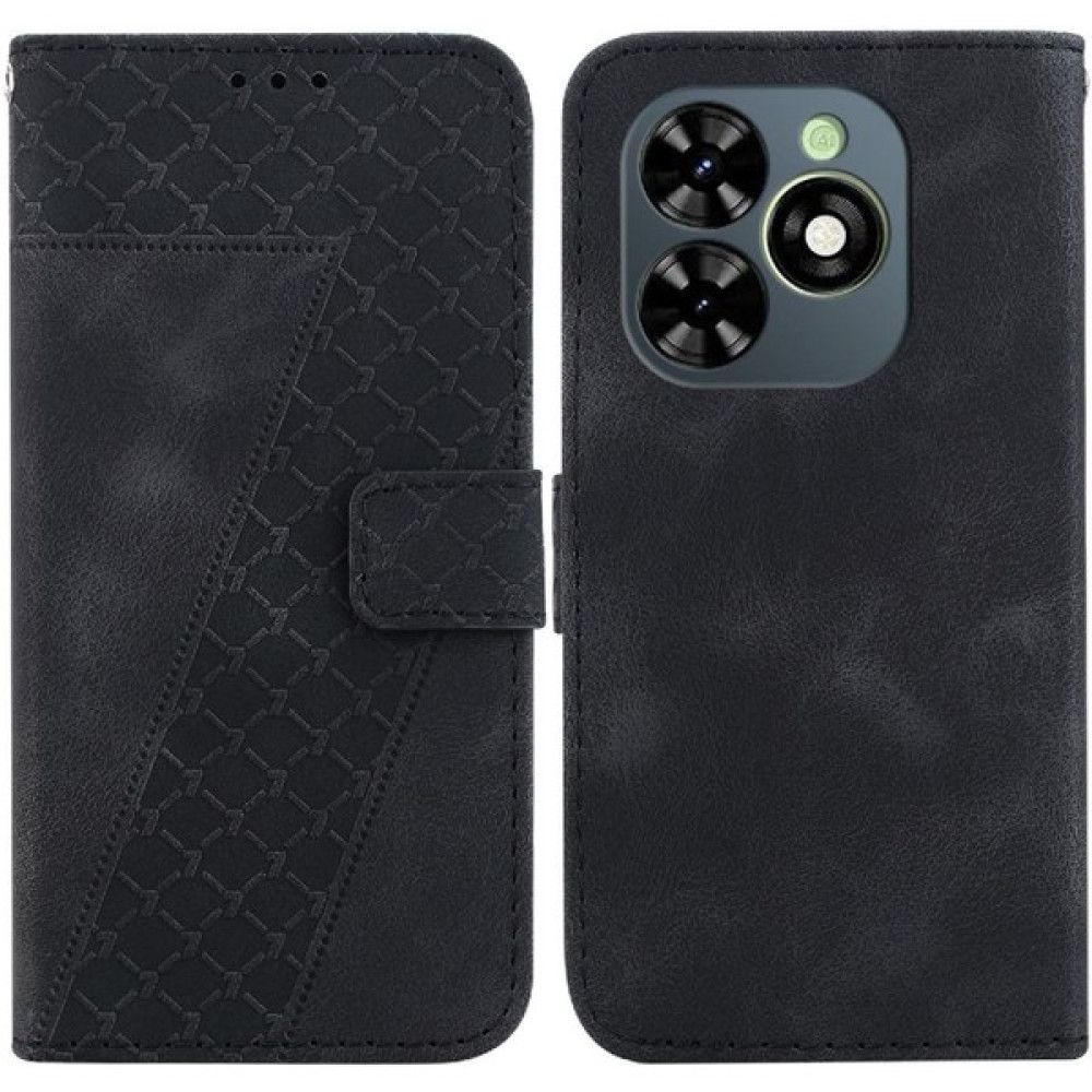 BDT Market - 9116 Infinix Sıcak 40I Kabartmalı Desen Kart Yuvası Fonksiyonu Flip Pu Için Telefon Kılıfı (Yurt Dışından) - Siyah - Hot 40i Cep Telefonu Kılıfı Fiyatı