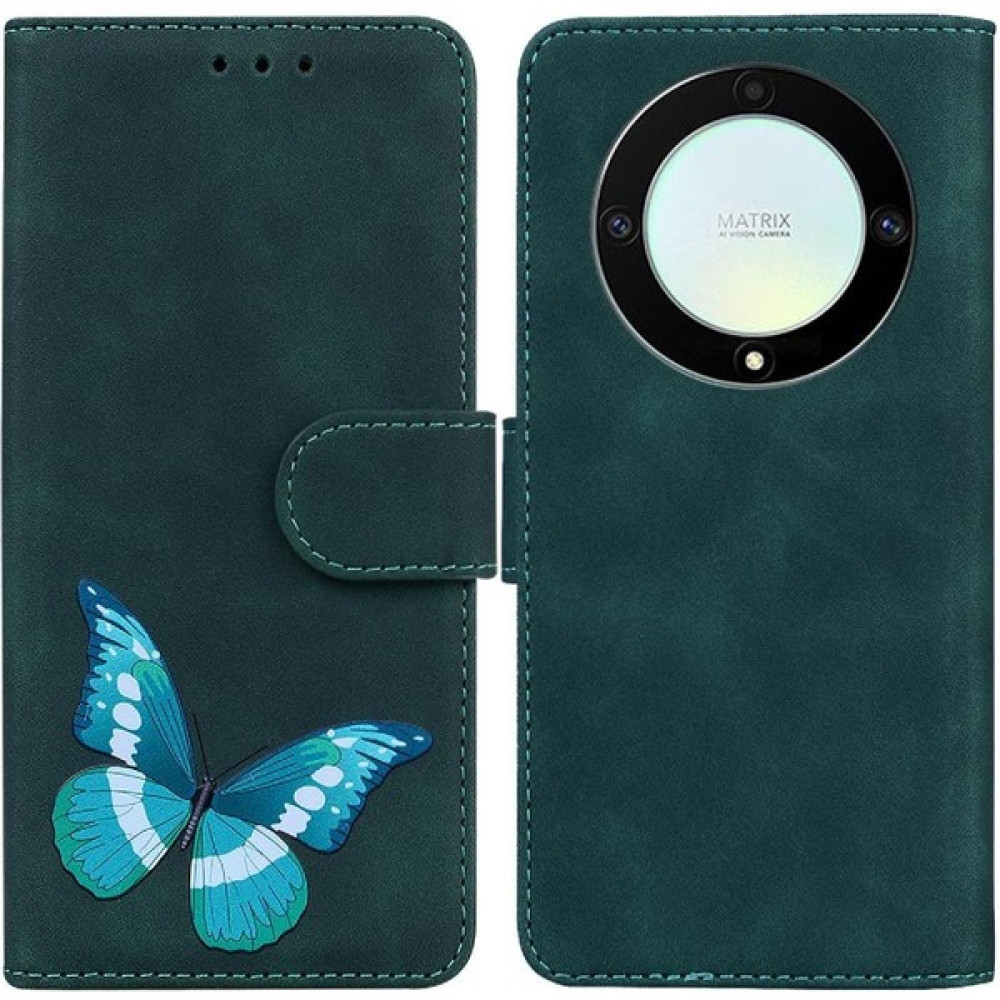 BDT Market - 9116 Onur Magic5 Lite 5g Kart Yuvaları Için Kılıf Kelebek Renk Baskılı Flip (Yurt Dışından) - Yeşil - Magic 5 Lite Cep Telefonu Kılıfı Fiyatı