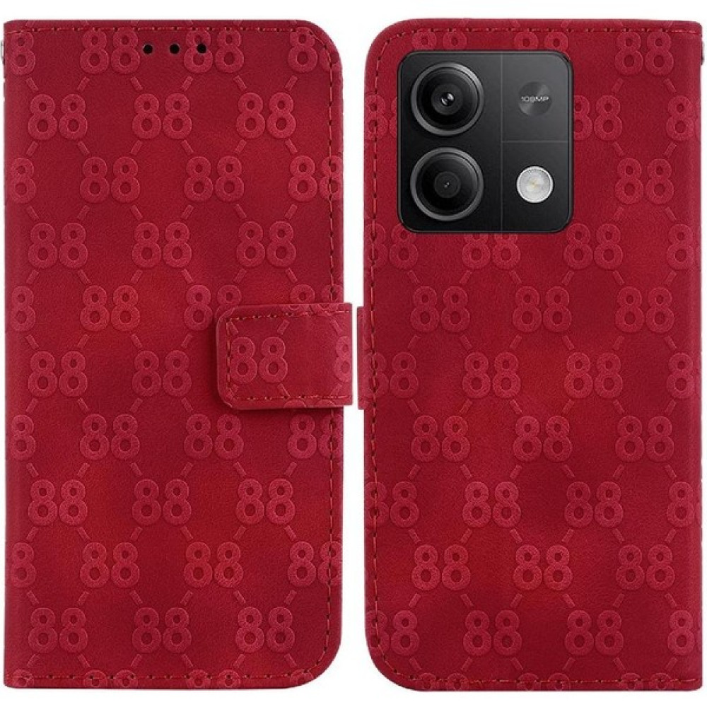 BDT Market - 9116 Telefon Kılıfı Için Xiaomi Redmi Not 13 5g Pu Deri Kart Tutucu Çift 8 (Yurt Dışından) - Kırmızı - Redmi Note 13 Cep Telefonu Kılıfı Fiyatı