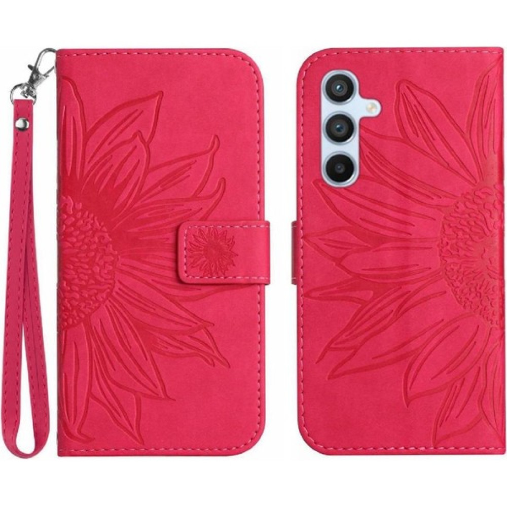 Bdt Shop Kart Yuvaları Tutucu Kabartmalı Ayçiçeği ile Samsung Galaxy S23 Fe Için Kılıf (Yurt Dışından) - Rose - Kırmızı Cep Telefonu Kılıfı Fiyatı