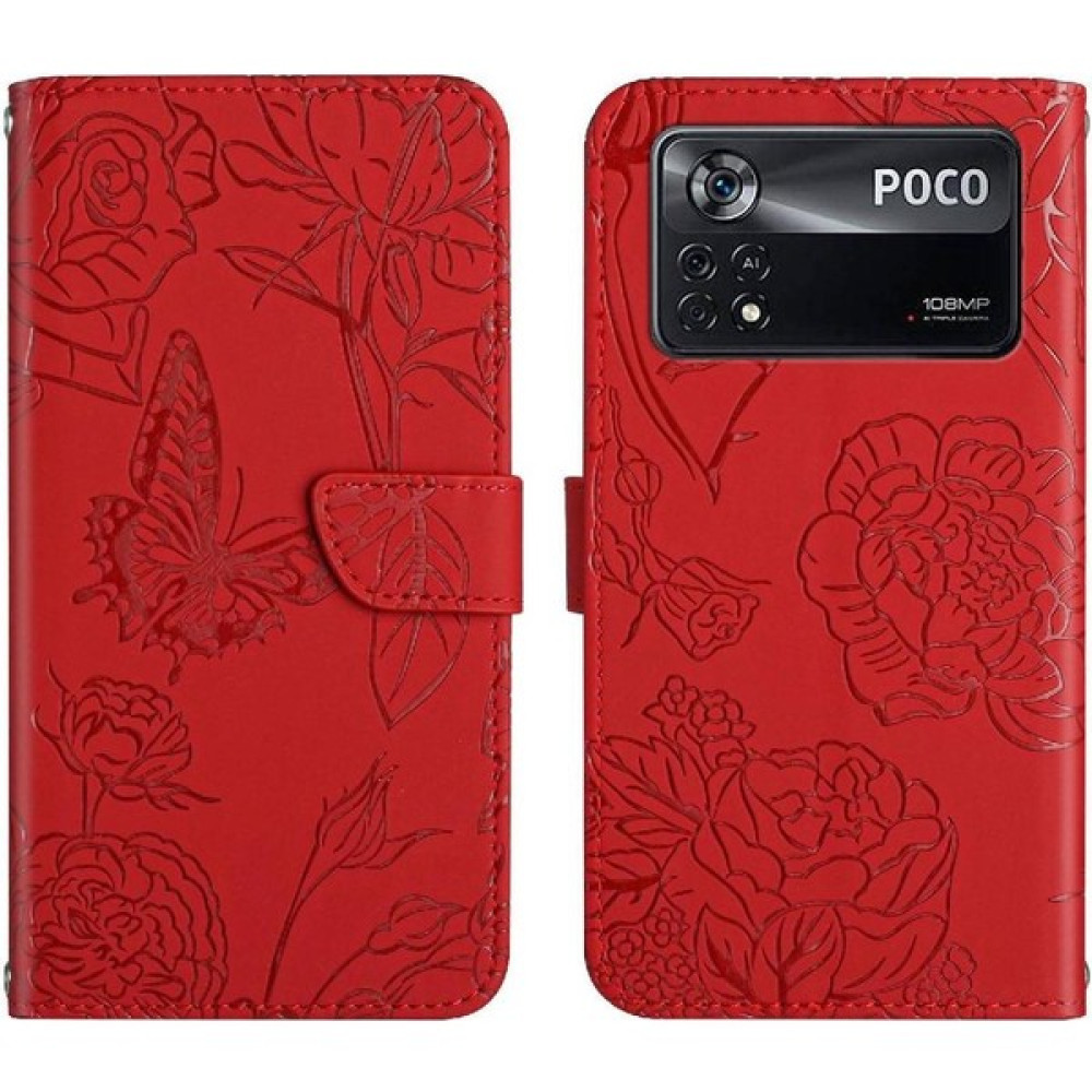 Bdt Shop Xiaomi Poco X4 Pro 5g Için Kılıf ile Bilek Kayışı Pu Deri Kapak Çevirin ve (Yurt Dışından) - Kırmızı Cep Telefonu Kılıfı Fiyatı