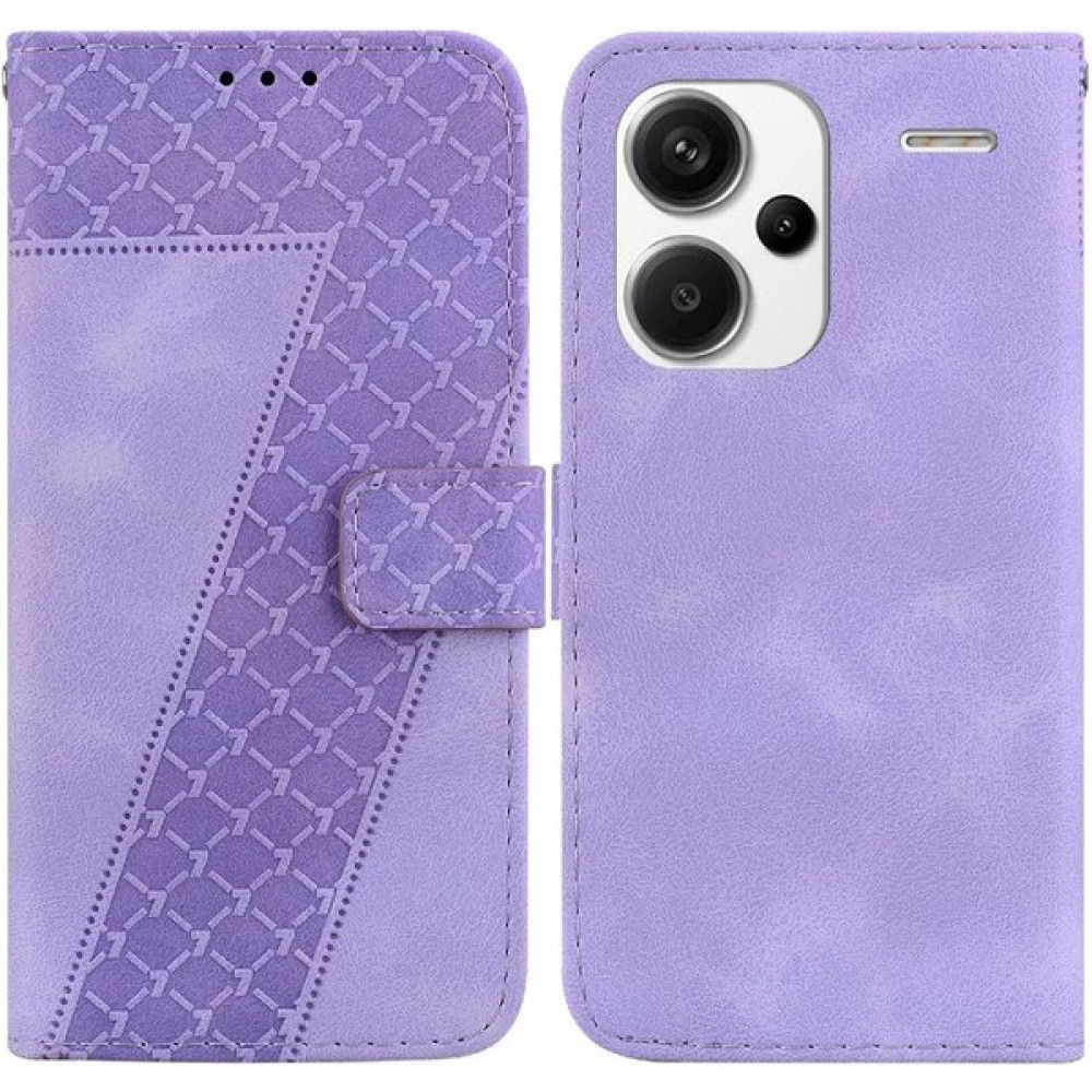 Bdt Shop Xiaomi Redmi Için Not 13 Pro Artı Flip Folio Kapak Cüzdan Kabartmalı Pu (Yurt Dışından) - Mor - Redmi Note 13 Pro Plus Cep Telefonu Kılıfı Fiyatı