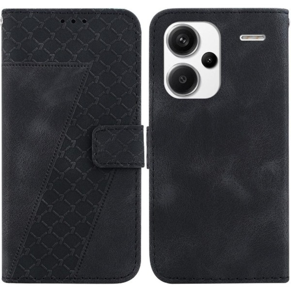 Bdt Shop Xiaomi Redmi Için Not 13 Pro Artı Flip Folio Kapak Cüzdan Kabartmalı Pu (Yurt Dışından) - Siyah - Redmi Note 13 Pro Plus Cep Telefonu Kılıfı Fiyatı