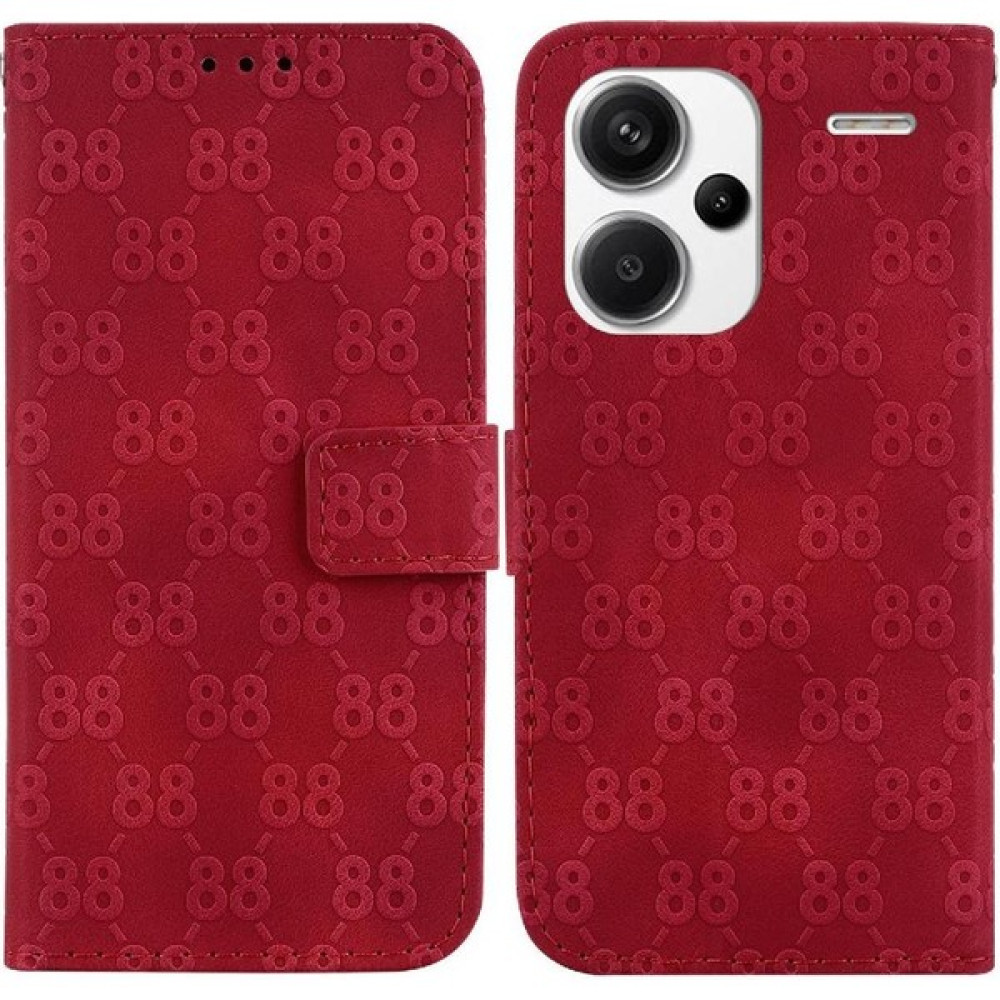 Bdt Shop Xiaomi Redmi Not 13 Pro Artı Pu Deri Kickstand Cüzdan 8 Telefon Kılıfı (Yurt Dışından) - Kırmızı - 1 Cep Telefonu Kılıfı Fiyatı