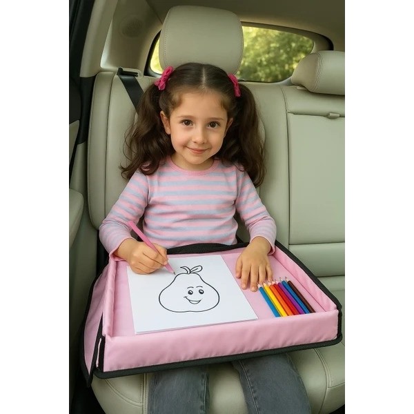 Be Active Katlanabilir Pratik Çocuk Aktivite Masası Oto Koltuk Sehpası - Pembe Yan Sehpa Fiyatı