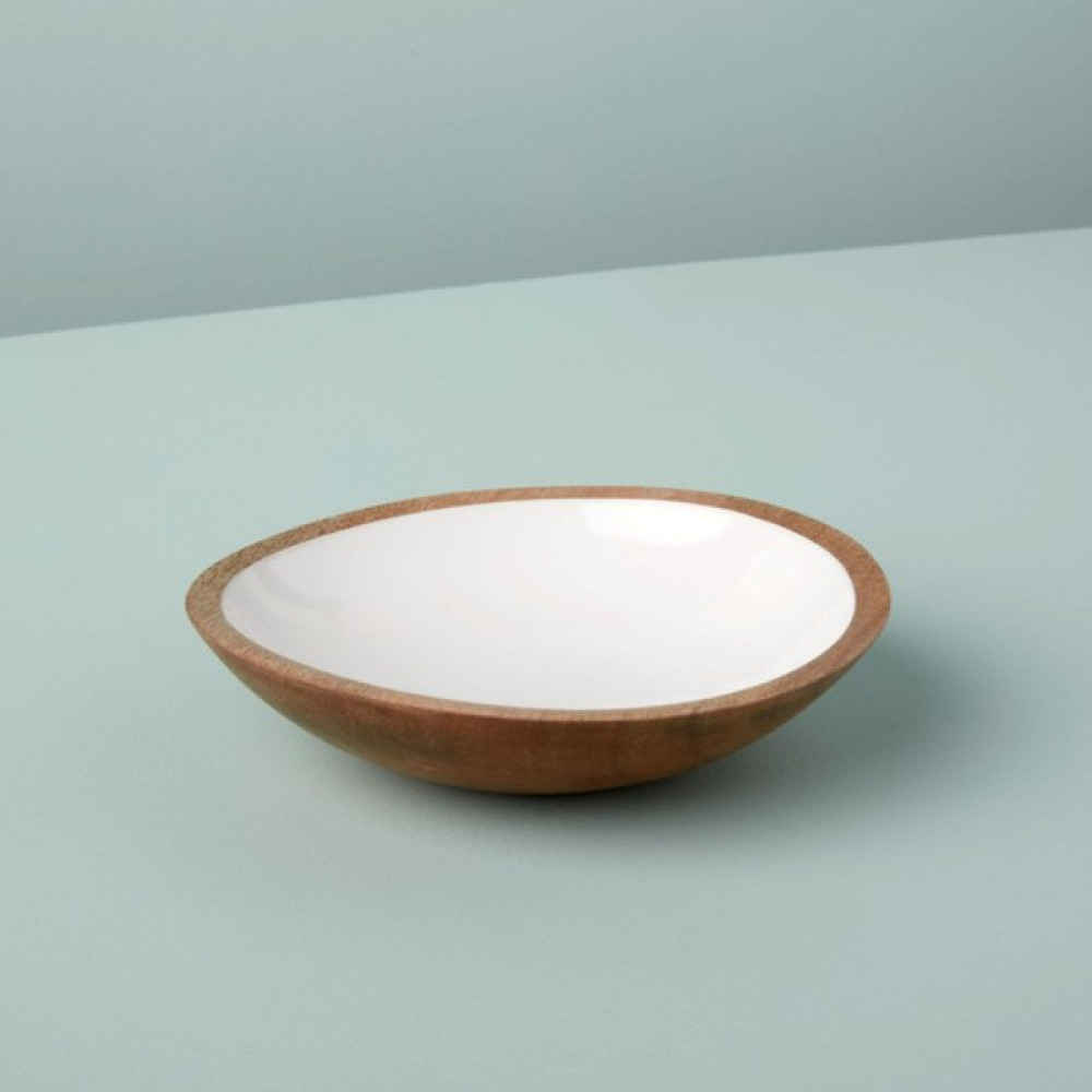 Be Home Çap 15 Cm Mango Ahşap & Beyaz Kase - 1 Adet Kase Fiyatı