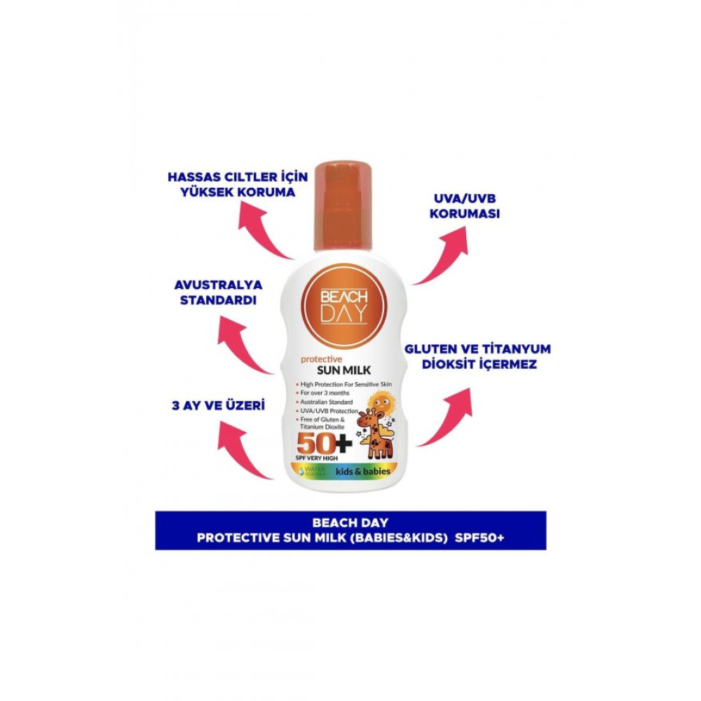 Beach Day Protective Sun Milk 150 Ml Sprey Spf 50 Baby-Kids) Güneş Sonrası Kremler ve Losyonları Fiyatı