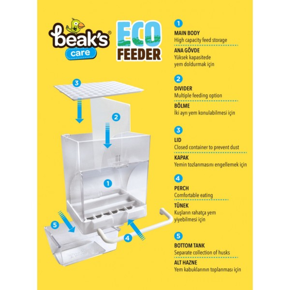 Beaks Eko Feeder Kuşlar Için Akıllı Yemlik Evcil Hayvan Ürünleri Fiyatı