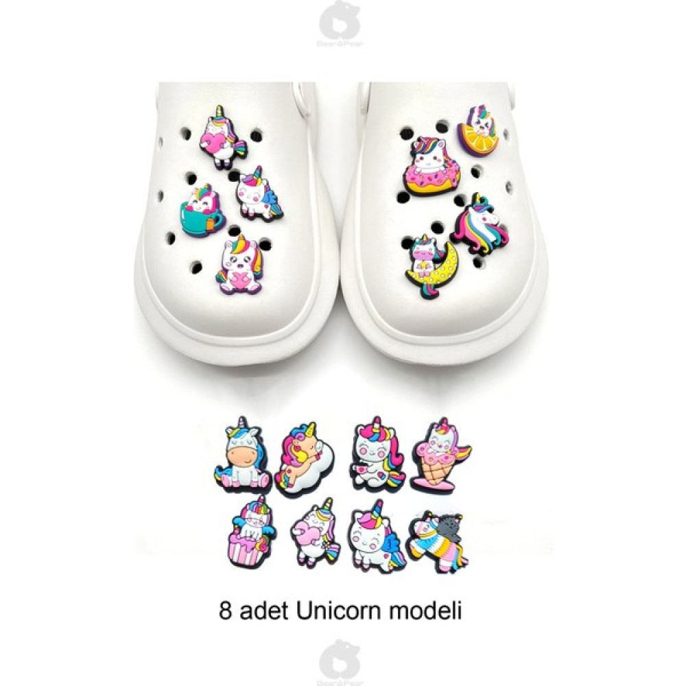 Bear & Pear Crocs Terlik Süsleri Unicorn 8'li Jibbitz Set Bayan Çanta ve Cüzdan Fiyatı