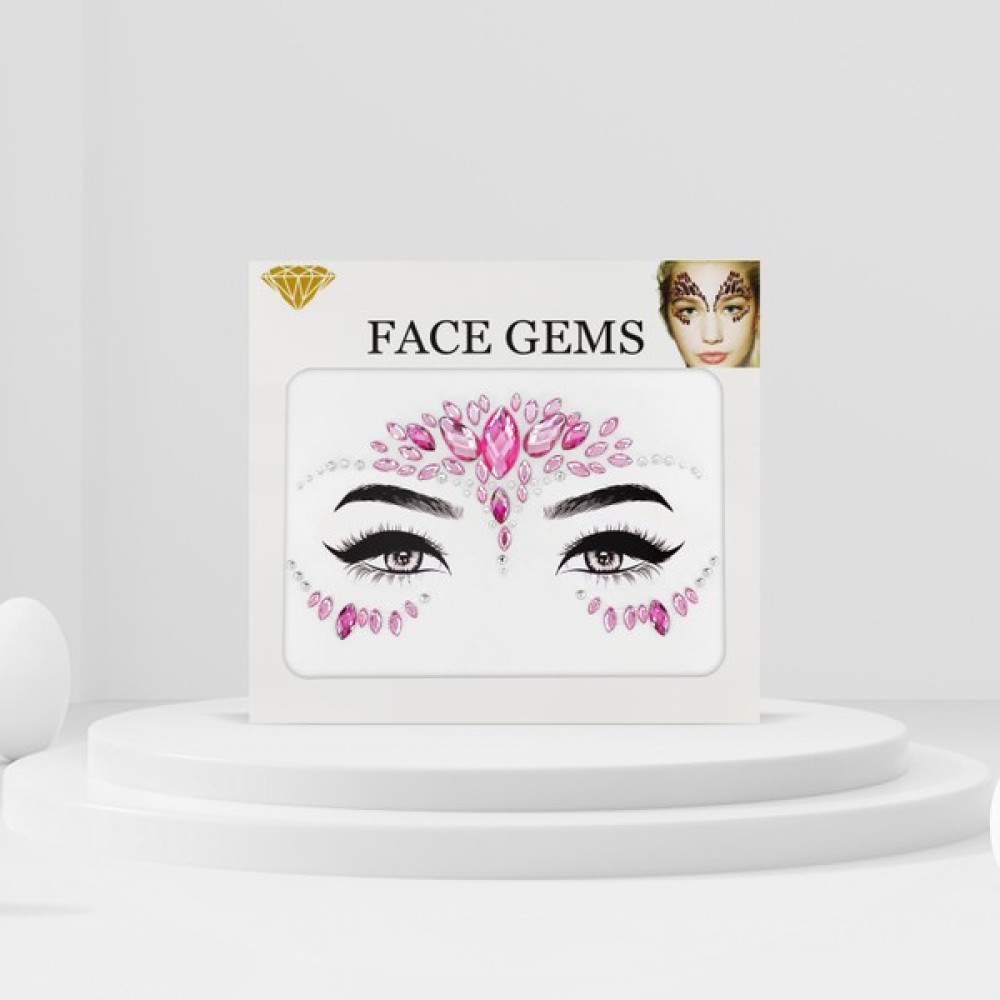Bear & Pear Pembe Renkli Kendinden Yapışkanlı Kristal Yüz Taşı Face Sticker Altın, Takı & Aksesuar Fiyatı