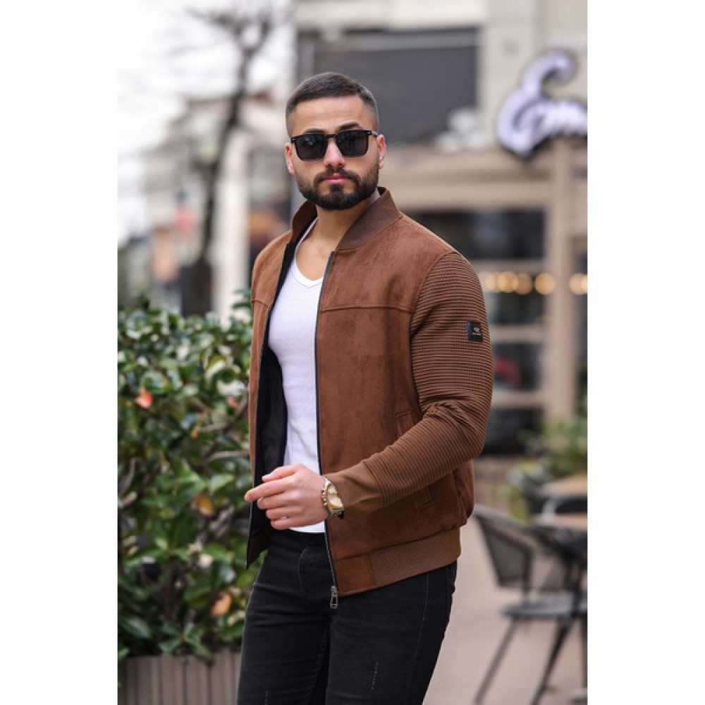 BearGlam Erkek Kolej Yaka Kol Detaylı Süet Ceket Erkek Ceket Fiyatı