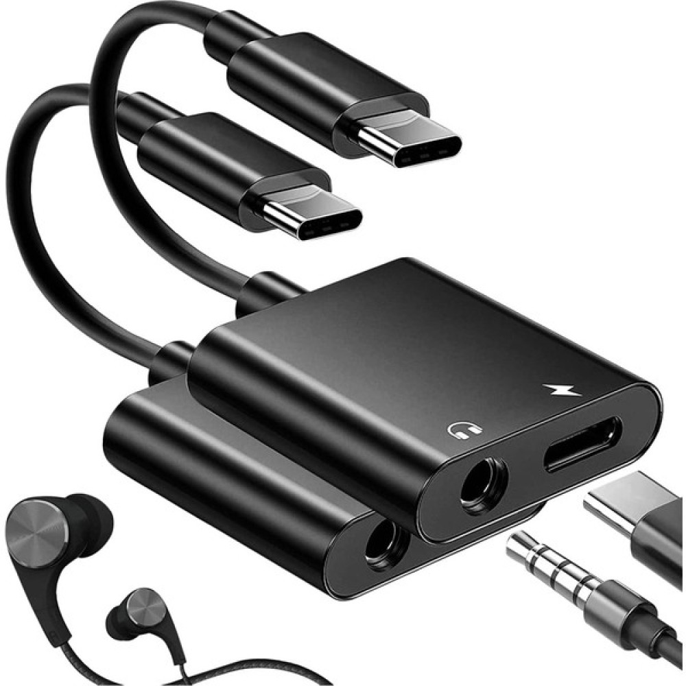 Bearrt USB C - 3,5mm Kulaklık ve Şarj Adaptörü, Galaxy S22/S21/S20/S20+ Ultra Için 2'si 1 Arada, Note 20/10, Pixel 6/5/4/3 Xl(Siyah) (Yurt Dışından) - Siyah Oto Boyaları Fiyatı